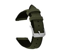 HYUOIND Sailcloth Rubber Strap 18 19 20 21 22mm Sailcloth Nylon Quick Release Band Universal Silicone Bracelet Compatible With Omega(Grenn,18mm)