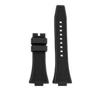 HYUOIND Silicone Rubber Watch Strap Compatible With Tissot PRX Super Player T137.407/410 27 * 12mm Sky Dark Blue Green Black Orange White Watchband(Black-NO BK)
