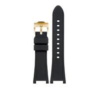 HYUOIND Silicone Watch Band Strap Compatible With Hamilton Khaki Navy BeLOWAR H78716983 H78716333 Replacement Durable Soft Wristband Accessories(Black Gold)