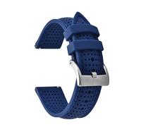 HYUOIND Soft Breathable Silicone Rubber Watch Strap 18mm 20mm 22mm Quick Release Strap Sport Diving Bracelets Compatible With Omega(All Blue-Silver,20mm)