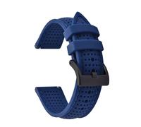 HYUOIND Soft Breathable Silicone Rubber Watch Strap 18mm 20mm 22mm Quick Release Strap Sport Diving Bracelets Compatible With Omega(All Blue-Black,22mm)
