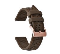 HYUOIND Soft Breathable Silicone Rubber Watch Strap 18mm 20mm 22mm Quick Release Strap Sport Diving Bracelets Compatible With Omega(All Brown-Rose Gold,18mm)