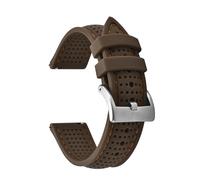 HYUOIND Soft Breathable Silicone Rubber Watch Strap 18mm 20mm 22mm Quick Release Strap Sport Diving Bracelets Compatible With Omega(All Brown-Silver,20mm)