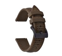 HYUOIND Soft Breathable Silicone Rubber Watch Strap 18mm 20mm 22mm Quick Release Strap Sport Diving Bracelets Compatible With Omega(All Brown-Black,18mm)