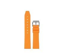 HYUOIND Soft Silicone Watch Strap Compatible With IWC Pilot's Band Quick Release Men Women Sport Rubber Belt Bracelet(Orange-silver-A,20mm-width)