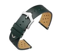 HYUOIND Vintage Leather Watch Strap, Quick Release Replacement Band Compatible With Men and Women, Choice of Width 18mm 19mm 20mm 22mm(Blue-Silver Buckle,22mm)