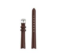 HYUOIND Women's Concave Cowhide Strap Compatible With Tissot 1853 Little Beauty Series T126.010 .207 Watchband 12 14mm Bracelet Watch Accessorie(Brown silver pin,12-4mm)