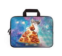 HYUTOTA 14 15 15.4 15.6 inch Laptop Handle Bag Computer Protect Pouch Holder Notebook Sleeve Neoprene Cover Soft Carrying Travel Case Fit Dell Lenovo Toshiba HP Chromebook ASUS Acer(Cute Pizza Cat)