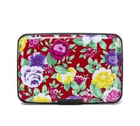 HYUTOTA Credit Card Holder, Mini RFID Aluminum Wallet Credit Cards Holder Business Card Case Metal ID Case For Men Women, Flower 3, Fashion