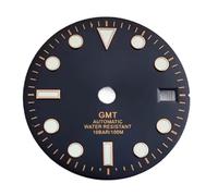 Hyuwdai 1pcs 28.5 mm sterile Single Calendar C3 Luminous dial for GMT NH Series 35 36 Movement Mechanical Watch dial Accessories(Rose Gold)