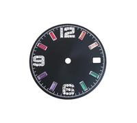 Hyuwdai 1pcs 28.5mm NH35 Dial Style Sun Pattern Rainbow Scale Dial Watch Dial for NH35 NH36 4R 7S Watch Movement Modification Part DIY(Black)
