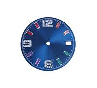 Hyuwdai 1pcs 28.5mm NH35 Dial Style Sun Pattern Rainbow Scale Dial Watch Dial for NH35 NH36 4R 7S Watch Movement Modification Part DIY(Blue)