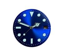 Hyuwdai 1pcs 28.5mm Watch Dial Black Green Blue Dial Luminous Watch Face NH35 Movement Mod Parts Accessories Replacements(Blue)