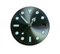 Hyuwdai 1pcs 28.5mm Watch Dial Black Green Blue Dial Luminous Watch Face NH35 Movement Mod Parts Accessories Replacements(Grey)