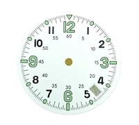 Hyuwdai 1pcs 28.5mm Watch dial for nh Series 35 Movement Single Calendar Watch dial Parts(White)