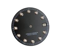 Hyuwdai 1pcs 28.5mm Watch Dial Suitable NH35/NH36/4R/7S Movement Diamond Indexes Date Window Man Watch Accessories Parts(RED)