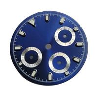 Hyuwdai 1pcs 29.5mm Watch Dial Suitable for VK63 Quartz Movement Modified Dial Accessories Dial Face Silver Makers Green Luminous(A3)
