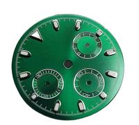 Hyuwdai 1pcs 29.5mm Watch Dial Suitable for VK63 Quartz Movement Modified Dial Accessories Dial Face Silver Makers Green Luminous(A2)