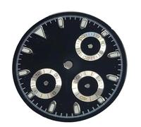 Hyuwdai 1pcs 29.5mm Watch Dial Suitable for VK63 Quartz Movement Modified Dial Accessories Dial Face Silver Makers Green Luminous(A5)
