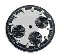 Hyuwdai 1pcs 29.5mm Watch Dial Suitable for VK63 Quartz Movement Modified Dial Accessories Dial Face Silver Makers Green Luminous(A4)