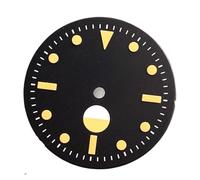 Hyuwdai 1pcs 29mm Black Watch Dial Face Fit Automatic NH35A NH36A ETA2824 PT5000 Luminous Silver Edge Yellow Hands(Yellow dial,for NH35 NH36)