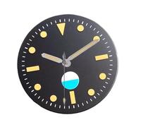 Hyuwdai 1pcs 29mm Black Watch Dial Face Fit Automatic NH35A NH36A ETA2824 PT5000 Luminous Silver Edge Yellow Hands(Blue dial Hand,for ETA2824 PT5000)