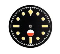 Hyuwdai 1pcs 29mm Black Watch Dial Face Fit Automatic NH35A NH36A ETA2824 PT5000 Luminous Silver Edge Yellow Hands(Only The dial,for ETA2824 PT5000)