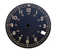 Hyuwdai 1pcs 29mm Black White Luminous Fit NH35A Watch Dial Face Hand Set Date Window for 3.8 Crown Dive Men Watch Case Accessories(Black B)