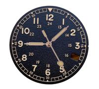 Hyuwdai 1pcs 29mm Black White Luminous Fit NH35A Watch Dial Face Hand Set Date Window for 3.8 Crown Dive Men Watch Case Accessories(Black B Set)