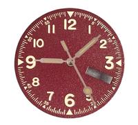 Hyuwdai 1pcs 29mm Black White Luminous Fit NH35A Watch Dial Face Hand Set Date Window for 3.8 Crown Dive Men Watch Case Accessories(Red Set(NH36))