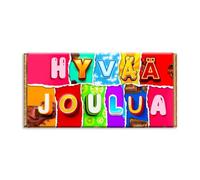 Hyvaa Joulua Merry Christmas Xmas Finnish Chocolate Bar Wrapper Novelty Gift Present (Without Chocolate Bar)