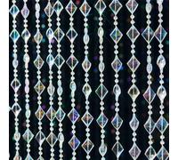HYVAKUPPA Colorful Crystal Beaded Curtain Hanging Door Beads String Curtain 36 Strands Decorative Shiny Clear Acrylic Iridescent Diamond Cut Room Divider for Doorway Party Home Decor (3FTx6.5FT)
