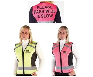 HyVIZ Reflective Waistcoat - Please Pass Wide and Slow - Pink/Black - Extra Large