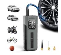 HYVOHEX Car Tyre Inflator Air Compressor,1 Min Fast Inflation Cordless Bike Pump with Digital Pressure Gauge,10.34 Bar Portable Air Pump with LED Light for Car Tyres, Motorcycle,Bicycle,Ball