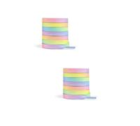 HywkingGrt 2-Pair Vibrant Rainbow Set: Includes two pairs of 120cm rainbow shoelaces, offering a playful and colorful way to customize your sneakers with a gradient effect that catches the eye.