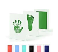 HYX Pet Safe Non-toxic Paw Print Ink Pad Kit, Handprint and Footprint Kit with 2 Print cards, Green