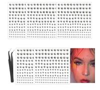 Hyxodjy 5 Pieces Fake Nose Pins 3/4/5/6 mm Fake Lip Piercing for Paste with Tweezers Self-Gluing Face Stones Cooles Punk Y2K for Lips Nose Eyebrow