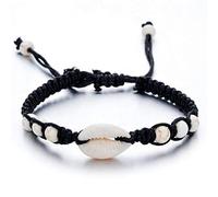 HYXX Friendship Bracelet, Bohemian Adjustable Shell Friendship Bracelets Braided Cotton Black White Handmade Charm Beach Bangles For Women Men Festival Gift