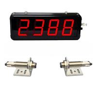 HYYKEJI 4 Digital Digit Laser Counter, Dual LED Digital Counter Meter Plus Minus, 20m Laser Shooting Distance, Count Up To 9999 Can Use Production Line Counter