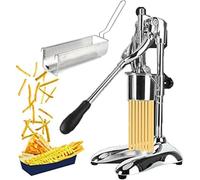 HYYKEJI Stainless Steel French Fries Maker, Manual Long French Fries Maker, 30cm, with Fried Basket, Rotates 360°C, U Shaped Weighted Base, for Restaurants, Kitchens, Food Streets