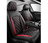 HYYLL Car Seat Cover Full Sets for Audi Q3 2013-2018, Leather Car Cushion Covers Auto Seat Waterproof Front Rear Seat Protectors Accessories,Black_Red/A