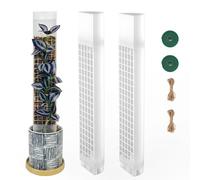 HYYZ 2PCS 18.7-Inch D-Shaped Self-Watering Moss Pole - Plastic Monstera Support for Indoor Climbing Plants. (2, White)