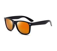 HYYZZC Classic Polarized Sunglasses Men Women Retro Black Sun Glasses Male Female Fashion Summer Anti Glare Driving Shades,Black red