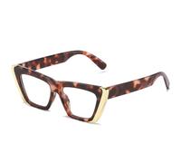 HYYZZC Classic Sunglasses Women For Men Fashion Vintage Trending Sun Glasses Punk Cat Eye Shades UV400,Tea Leopard Clear