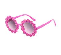 HYYZZC Cute Ocean Lens Children's Round Flower Sunglasses UV 400 Protection Flowers Sun Shades for Kids Girls Daisy Eyewear,Purple,Gradient Gray