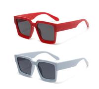 HYYZZC Cycling 2pcs Vintage Small Sunglasses Men Women Classics Green Sun Glasses Unisex Ins Popular Eyewear UV400,2pcs z01