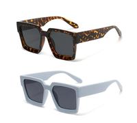 HYYZZC Cycling 2pcs Vintage Small Sunglasses Men Women Classics Green Sun Glasses Unisex Ins Popular Eyewear UV400,2pcs z03