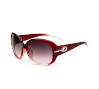 HYYZZC Elegant Ladies Big Frame Sunglasses Anti-Ultraviolet Retro Glasses Vintage Gradient Lens Female Male Shades,Red,1PC