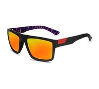 HYYZZC Fashion Black Polarized Sunglasses Men Women Classic Male Sun Glasses Stylish Outdoor Driving Fishing Sports Shades UV400,Black red,1PC