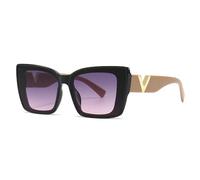 HYYZZC Fashion Cat Eye Sunglasses Vintage Black Oversized Ladies Sunglasses Eyewear UV400,C3